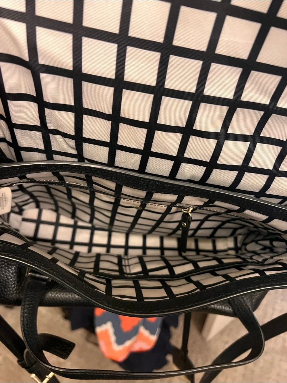 kate spade Black Pebbled Leather Flap Shoulder Bag with Gold Logo